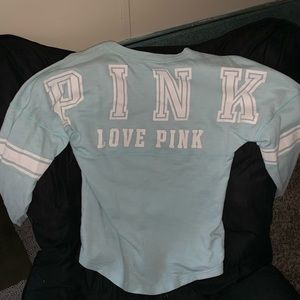 White and blue Victorias secret prink Sweater